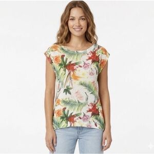 Luisa Ricci Made in Italy Tropical Palm Coastal Top/Blouse
